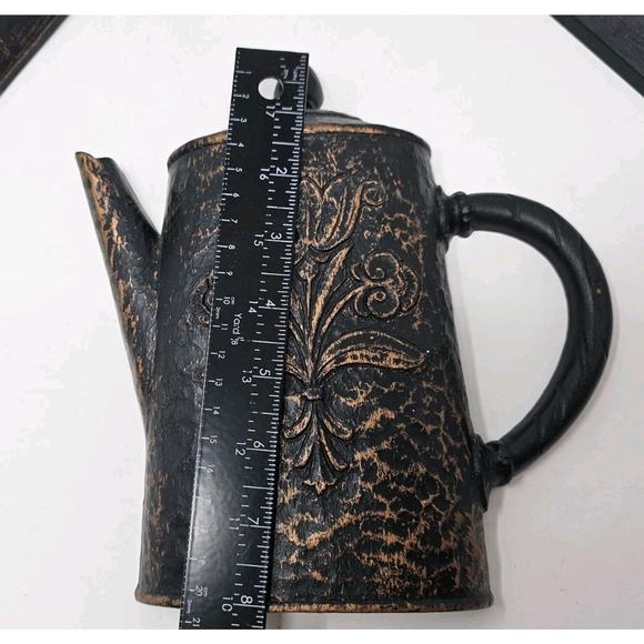 Vintage HOMCO COPPERCO Kitchen Wall Plaque 70s Coffee Pot Tea Kettle Hummingbird - Picture 12 of 14